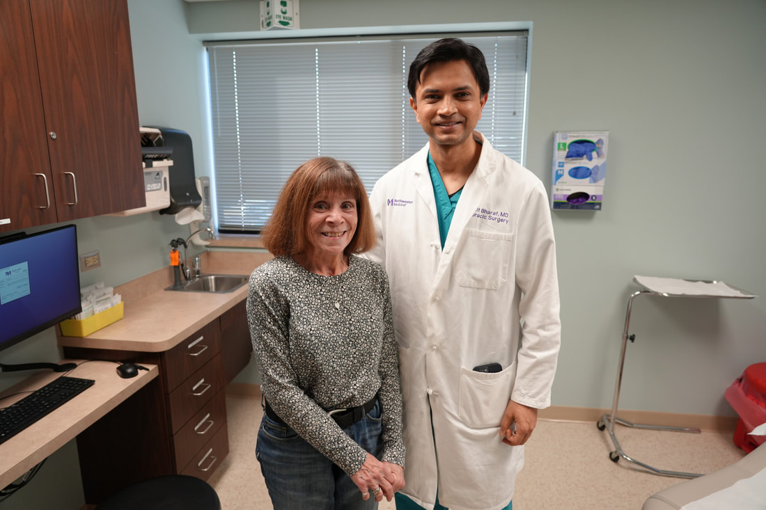 Kathie Schultz and Dr. Bharat at hospital