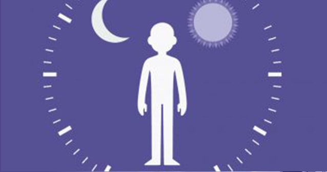 clock with sun, moon and person illustration