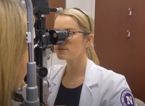 Ophthalmologist with patient